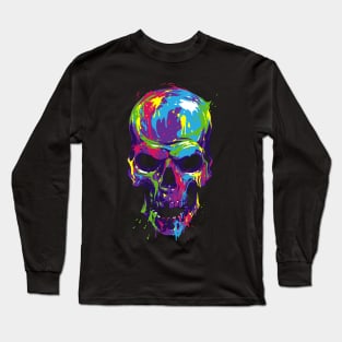 Rainbow Melty Skull Long Sleeve T-Shirt